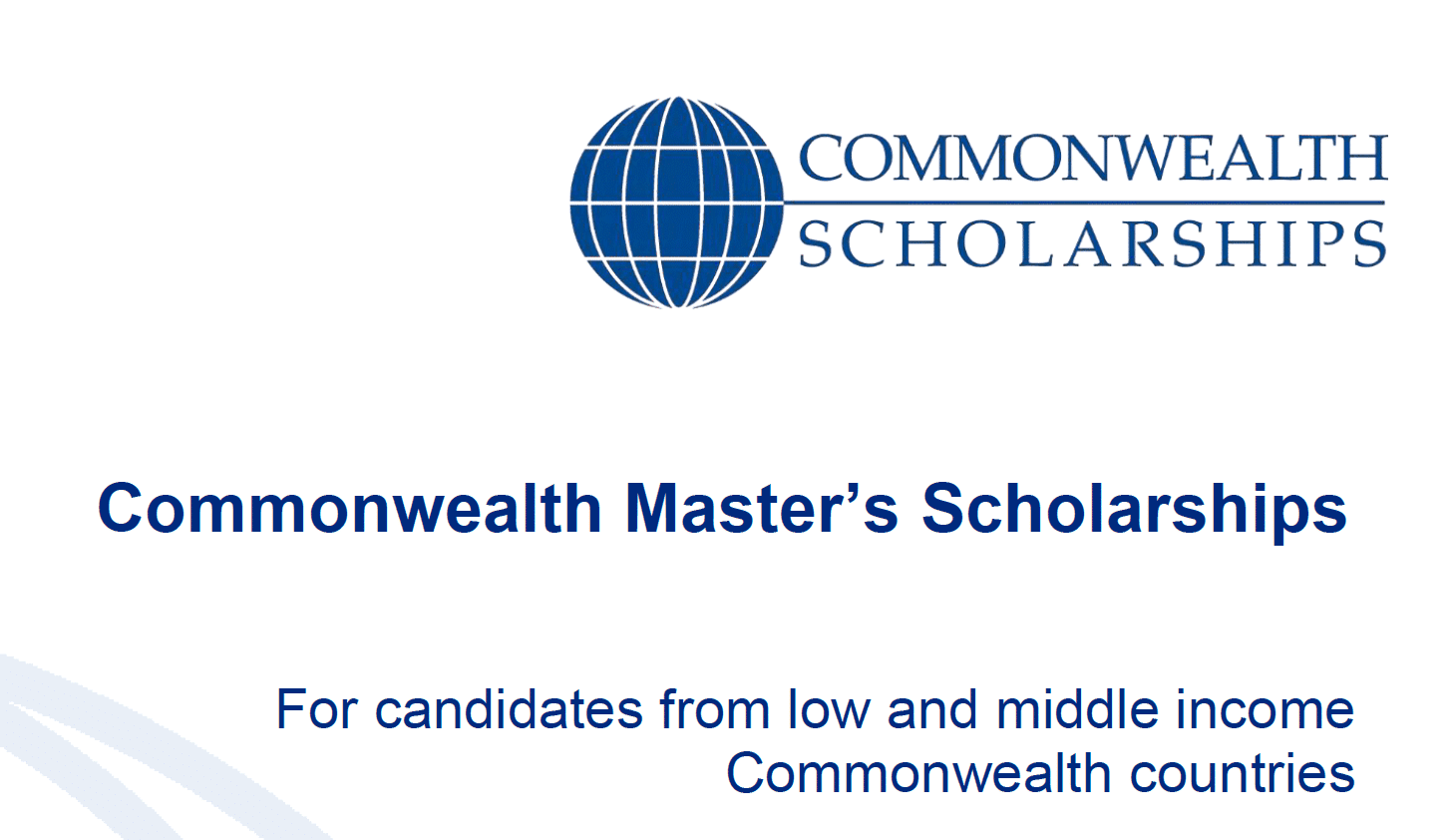 100% Funded Commonwealth Scholarships